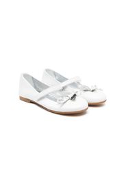 Monnalisa logo-charm 15mm ballerina shoes - Bianco