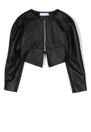 Monnalisa front zip-fastening jacket - Nero