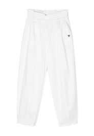 Monnalisa Pantaloni dritti con placca logo - Bianco