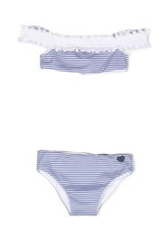 Monnalisa candy-stripe bikini set - Bianco