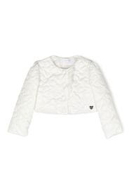 Monnalisa logo-patch quilted jacket - Bianco