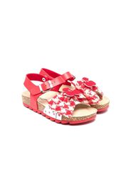 Monnalisa cherry-motif houndstooth buckled sandals - Rosso