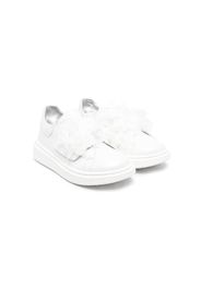 Monnalisa floral-appliqué low-top sneakers - Bianco