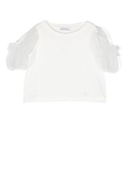 Monnalisa short puff sleeves T-shirt - Bianco