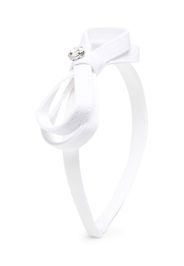 Monnalisa bow-detail crystal-embellished headband - Bianco