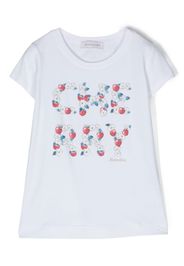 Monnalisa floral cherry-print T-shirt - Bianco