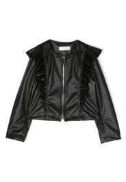 Monnalisa ruffle-trim bomber jacket - Nero