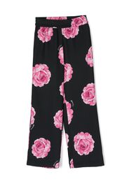 Monnalisa rose-print straight-leg trousers - Nero