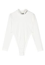 Monnalisa logo-appliqué long-sleeve bodysuit - Bianco