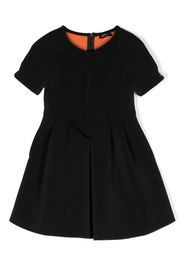 Monnalisa pleat-detail short-sleeve dress - Nero