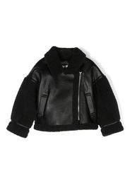 Monnalisa faux-leather zip-up jacket - Nero