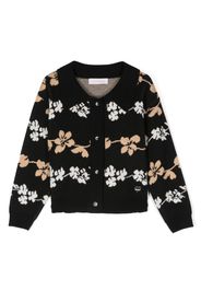 Monnalisa patterned floral-print fine-knit cardigan - Nero