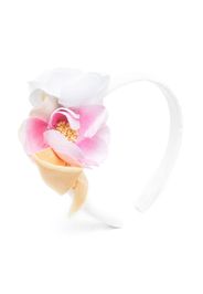 Monnalisa flower-detail head band - Bianco