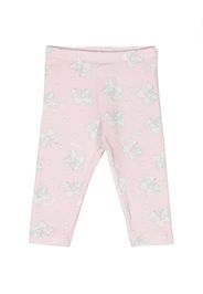 Monnalisa bow-print cotton leggings - Rosa