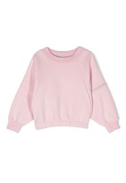 Monnalisa logo-print cotton-blend sweatshirt - Rosa