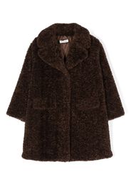 Monnalisa teddy single-breasted coat - Marrone