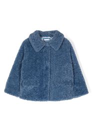 Monnalisa long-sleeve bouclé coat - Blu