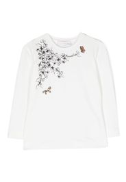 Monnalisa T-shirt a fiori - Bianco