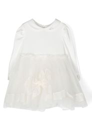 Monnalisa long-sleeve tulle dress - Bianco