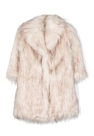 Monnalisa shawl-collar faux-fur design - Toni neutri
