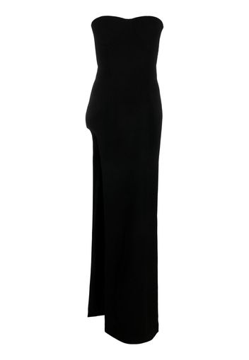 Mônot high-slit strapless dress - Nero