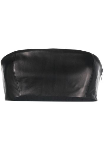 Mônot cropped leather strapless top - Nero
