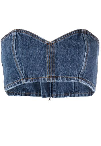 Mônot cropped denim top - Blu