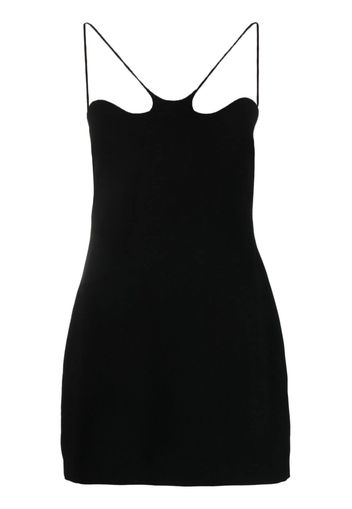 Mônot curvy-neckline minidress - Nero