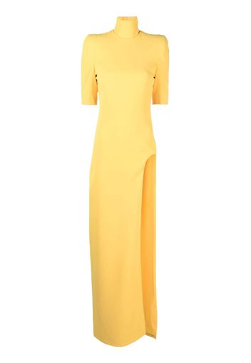 Mônot high-neck side-slit dress - Giallo