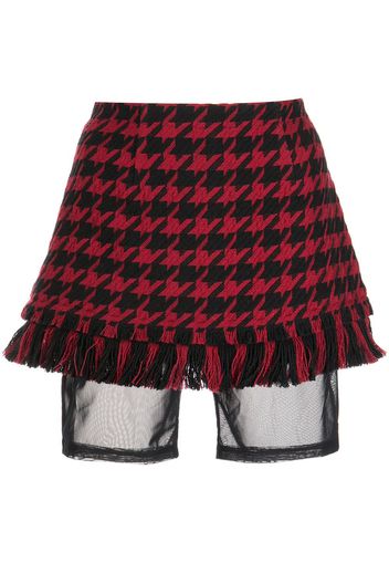 Monse houndstooth-pattern mini skirt - Rosso