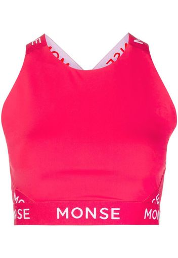 Monse logo-tape longline bra - Rosa