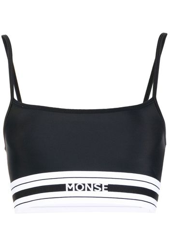 Monse Reggiseno sportivo con logo - Nero