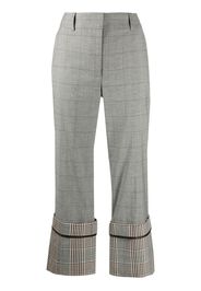 checked wide-leg trousers