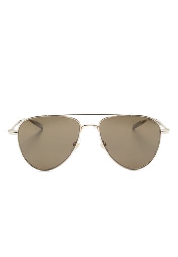 Montblanc logo-print round-frame sunglasses - Oro