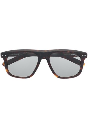 Montblanc tortoiseshell pilot-frame sunglasses - Marrone