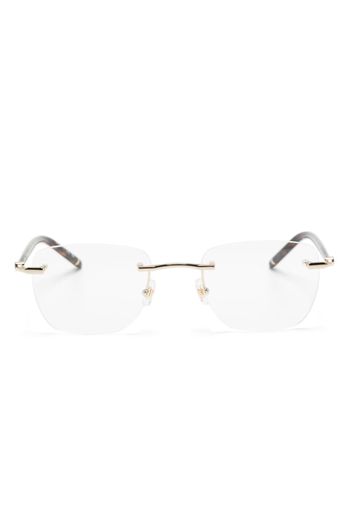 Montblanc rectangle-frame rimless glasses - Marrone