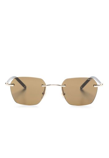 Montblanc logo-plaque square-frame sunglasses - Marrone