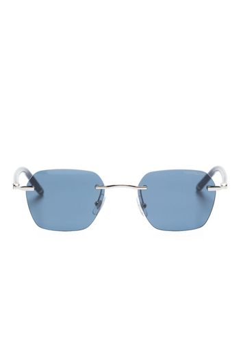 Montblanc rimless square-frame sunglasses - Blu