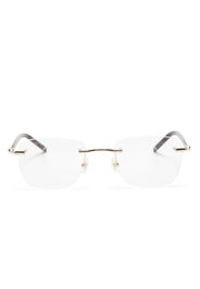 Montblanc rectangle-frame rimless glasses - Marrone