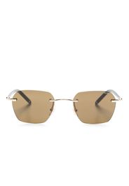 Montblanc logo-plaque square-frame sunglasses - Marrone