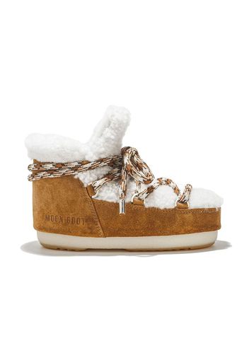 Moon Boot Kids Stivaletti con inserti in shearling - Marrone