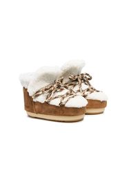 Moon Boot Kids Iconic shearling-trim ankle boots - Marrone