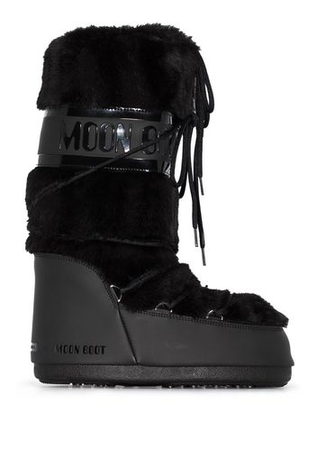 black classic faux fur snow boots