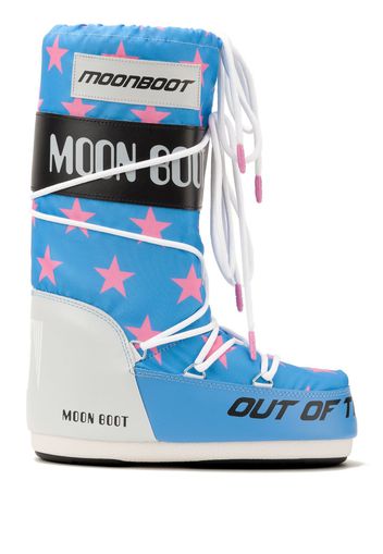 Moon Boot Icon Retrobiker star-print boots - Blu