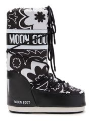 Moon Boot Stivali Icon a fiori - Nero