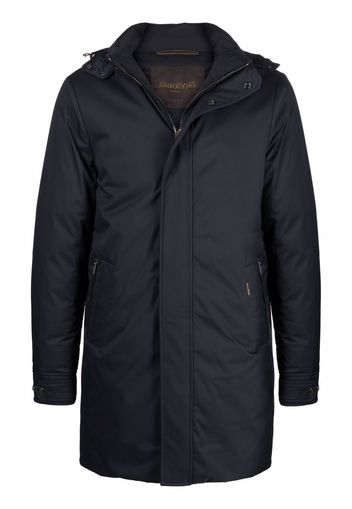 Moorer zip-up hooded down jacket - Blu