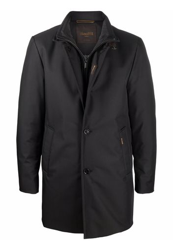 Moorer single-breasted feather-down quilted coat - Nero