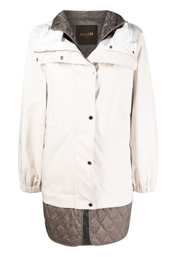 Moorer Romea-ADB layered parka coat - Bianco