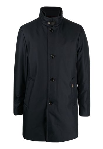 Moorer buttoned-up high-neck coat - Blu