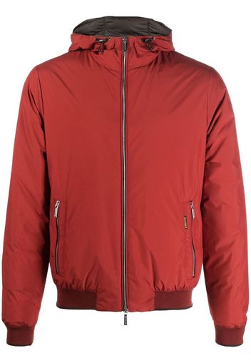 Moorer zipped hooded jacket - Rosso